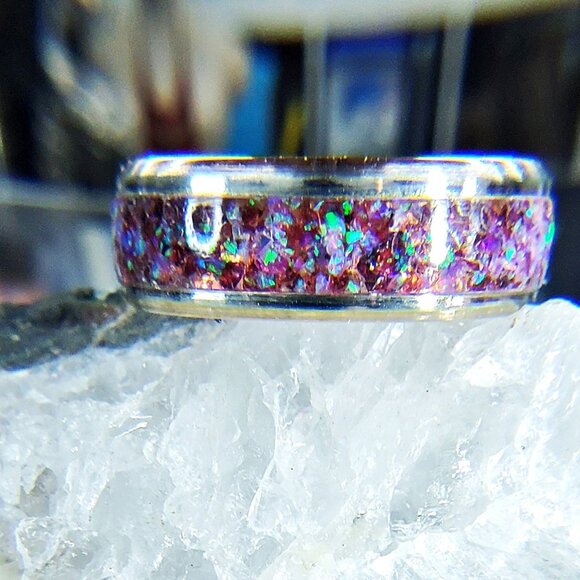 "Twilight" Ring with Red Opal & Red Garnet - Picture 4 of 7